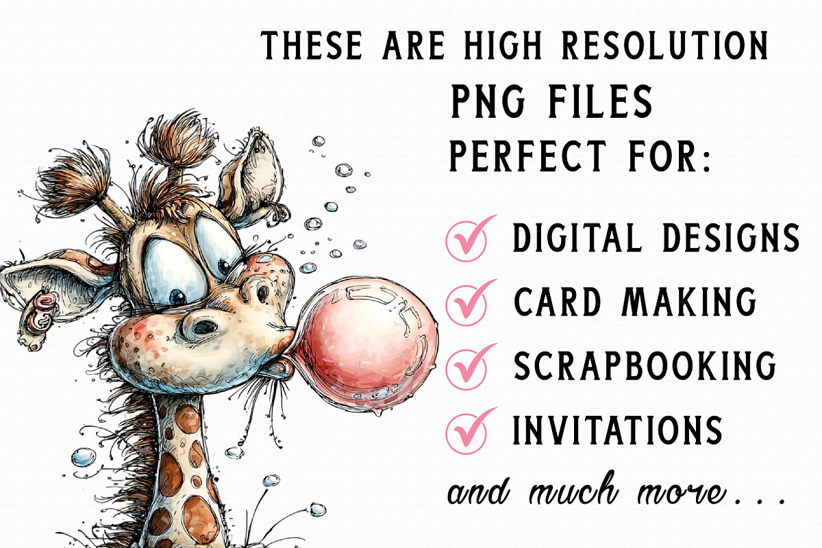 Cute Stylish giraffe clipart, an Illustration by Libby Wishes (Photo 3 of 7)