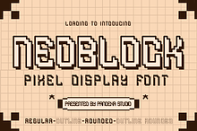 Neoblock - 5 Pixel Font Styles