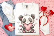 Whimsical Valentine Panda Clipart, an Illustration by Canvas Craft (Thumbnail 4 of 6)
