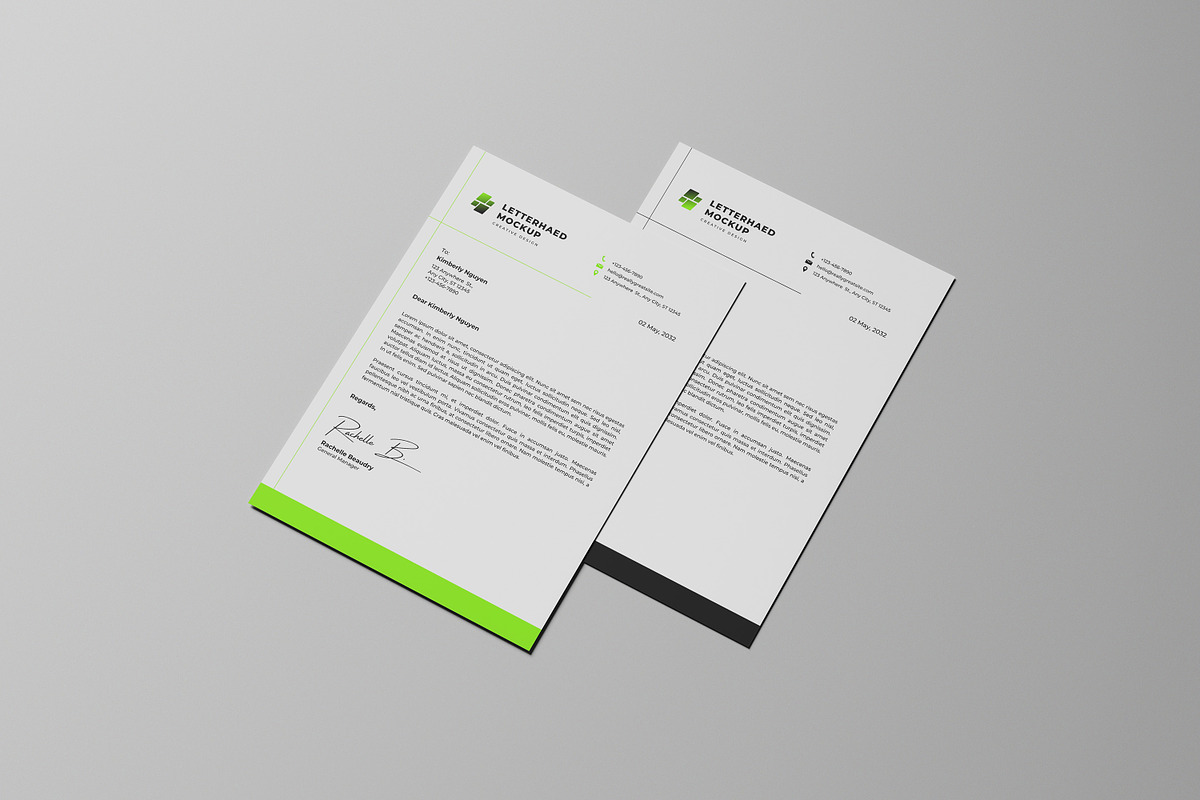 High Quality Letterhead Mockup, a Product Mockup by AKMAL STUDIO (Photo 2 of 9)