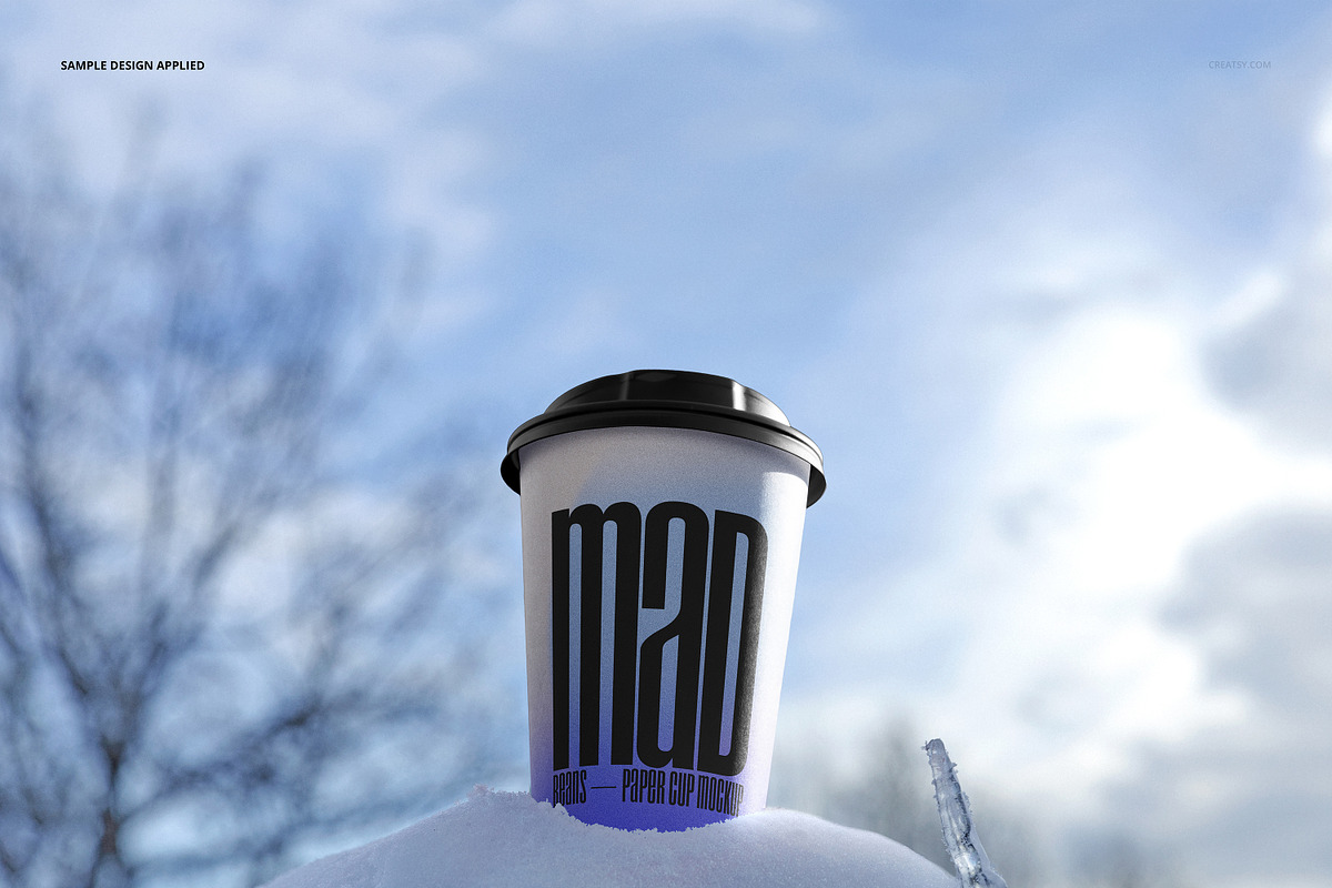Winter Paper Cup Mockup Set v.1, a Cups & Container Mockup by creatsy5 (Photo 3 of 11)