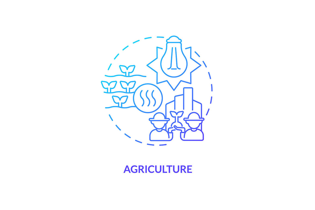 Agriculture blue gradient concept, an Icon by IMG Visuals