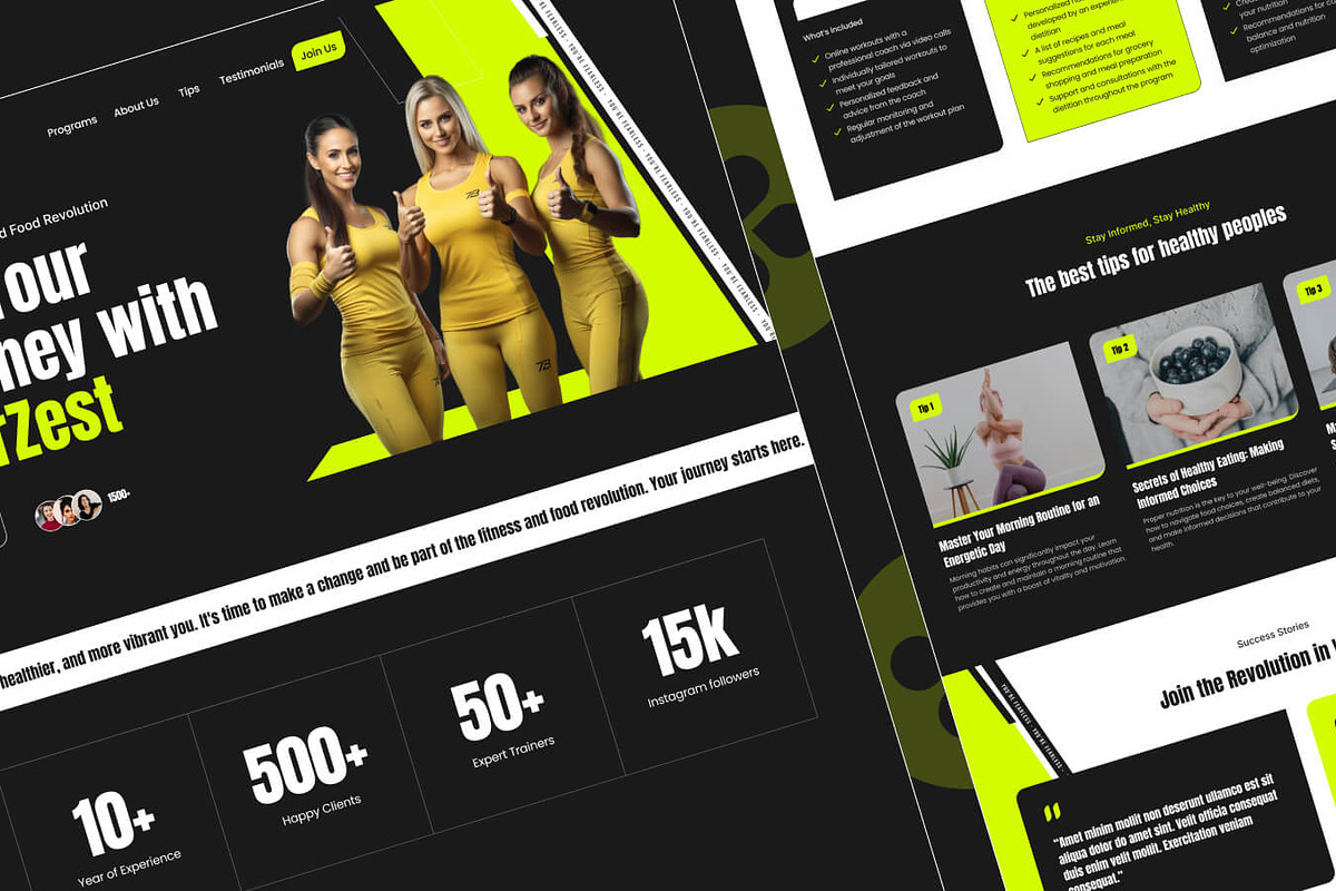 EnerZest - Fitness Website Template, a Landing Page Template by EGO Creative Innovations (Photo 5 of 5)