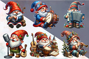 Watercolor Christmas Gnome Musicians, an Illustration by SVGArt (Thumbnail 6 of 8)
