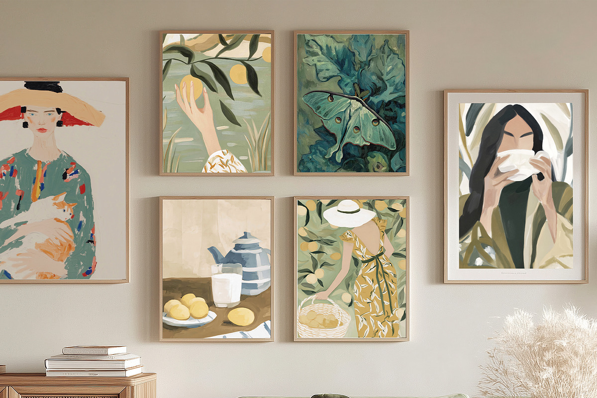 Eclectic Gallery - Wall Art Prints, a Background Graphic by Watercolor_Ma (Photo 5 of 9)