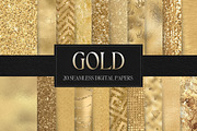 Gold Seamless Digital Paper Pack, a Background Graphic by Business Chic (Thumbnail 1 of 4)