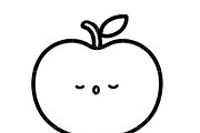 Cute Baby Apple SVG Bundle | Kawaii, an Illustration by TheHitShop (Thumbnail 3 of 10)
