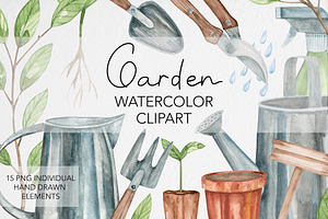 Watercolor Garden Clipart