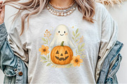 Ghost Pumpkin Floral Fall Halloween, an Illustration by Sublimation Artist (Thumbnail 7 of 9)