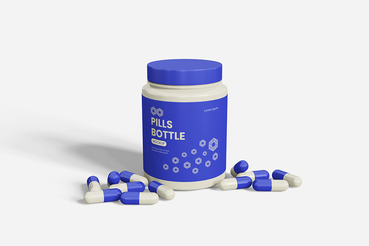 Pills Bottle Mockup, a Packaging Mockup by bimockup (Photo 2 of 6)