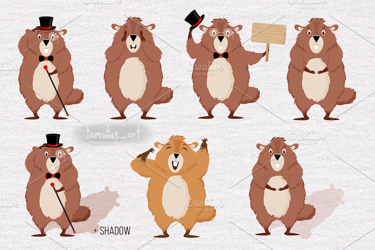 Happy Groundhog Day Clipart, an Animal Illustration by tamatus_art (Photo 6 of 8)