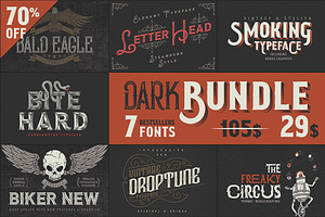 Dark Bundle: 7 Bestseller Fonts