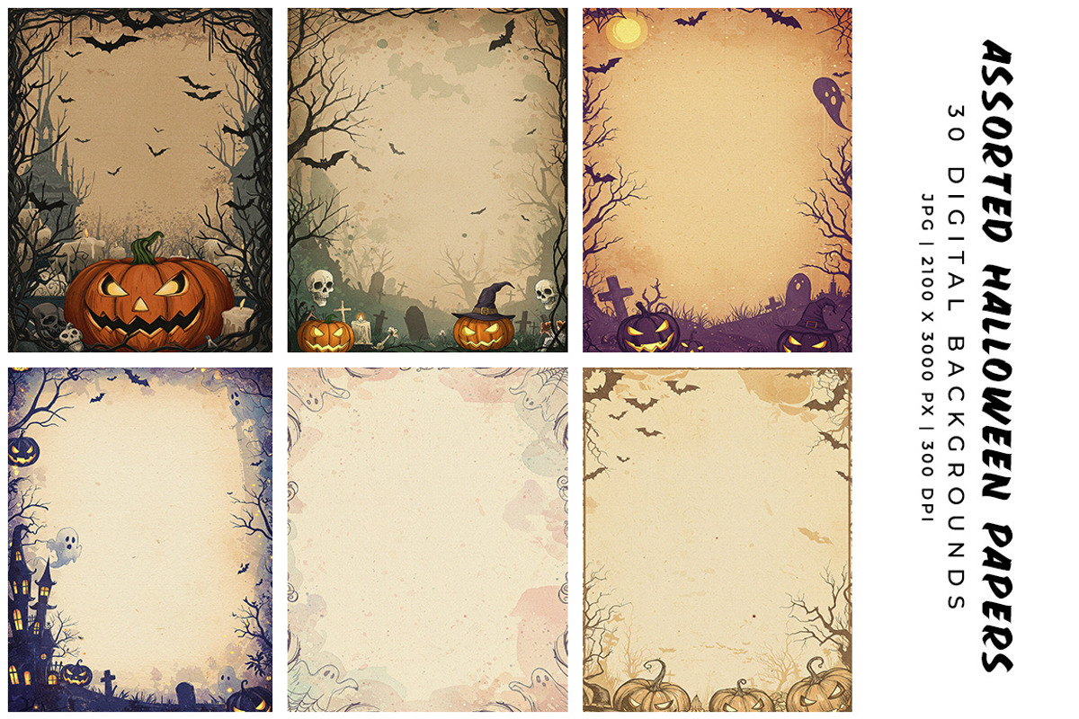 Assorted Halloween Papers, a Background Graphic by Digital Art Creations (Photo 4 of 7)