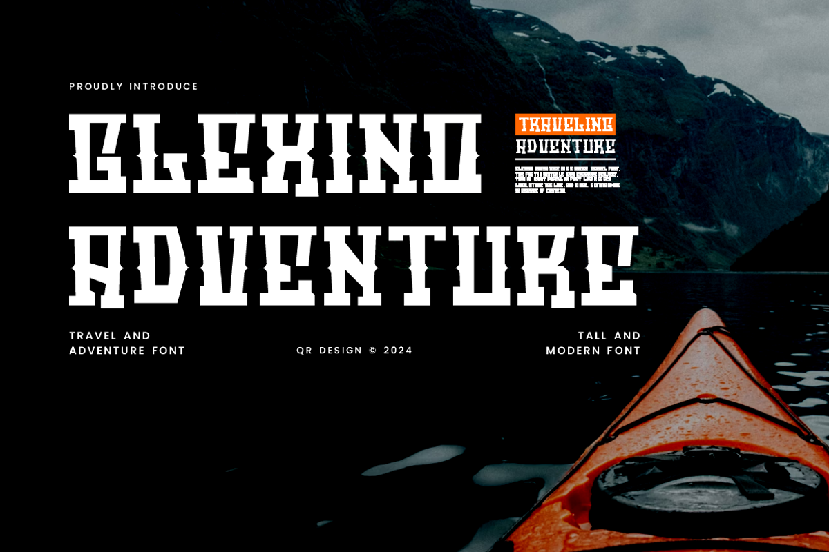 Glexino Adventure - Travel Font, a Slab Serif Font by QR Design Studio (Photo 1 of 6)