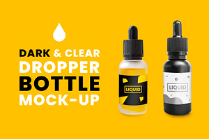 Dark & Clear Dropper Bottle Mock-Up