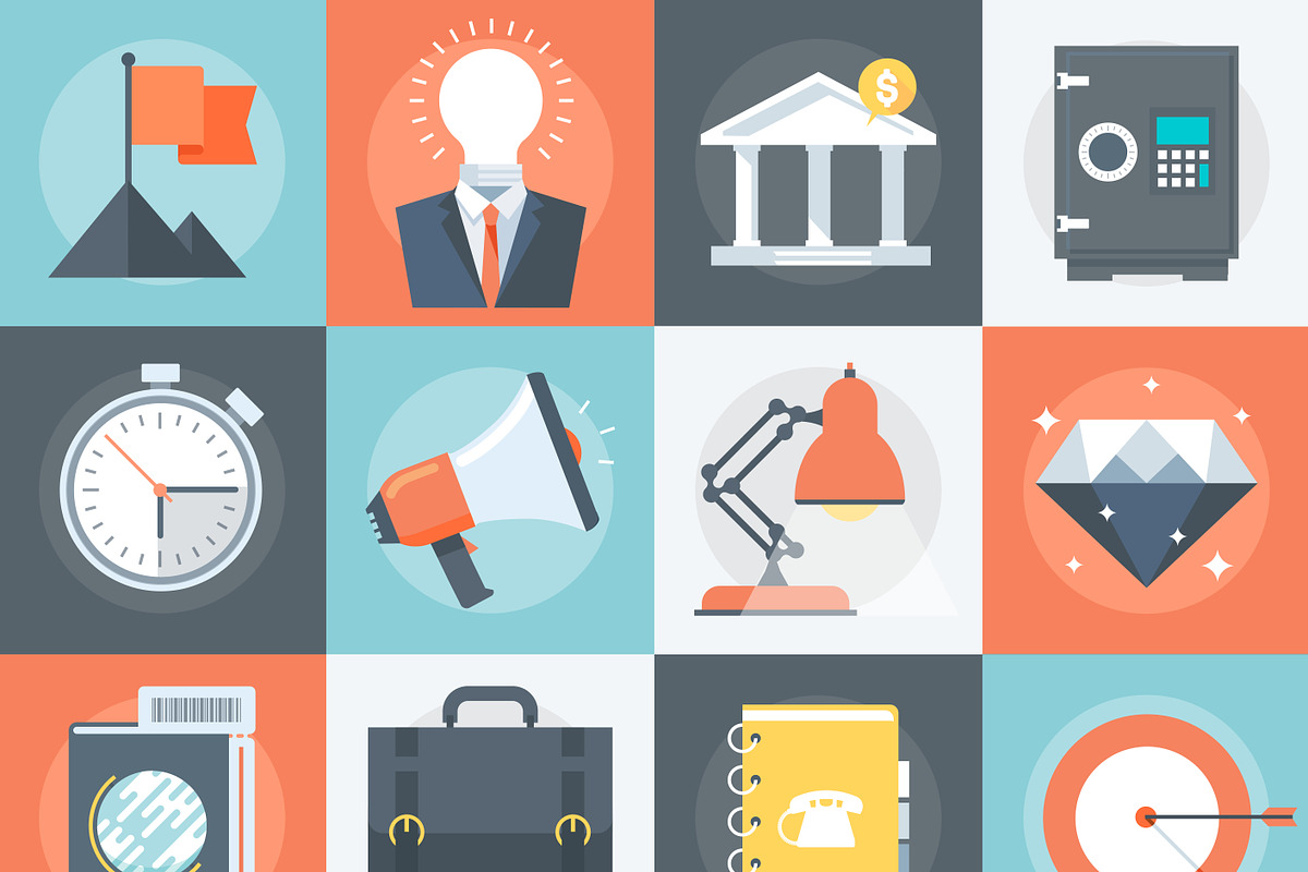 Advanced Web flat style icon set