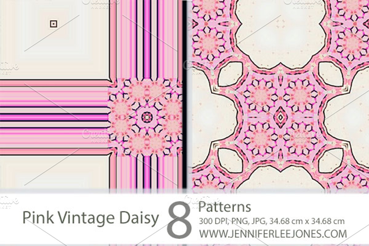 Pink Vintage Daisy Patterns preview 2
