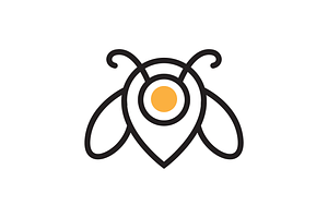 bee insect point place store logo, a Branding & Logo Template by devastd