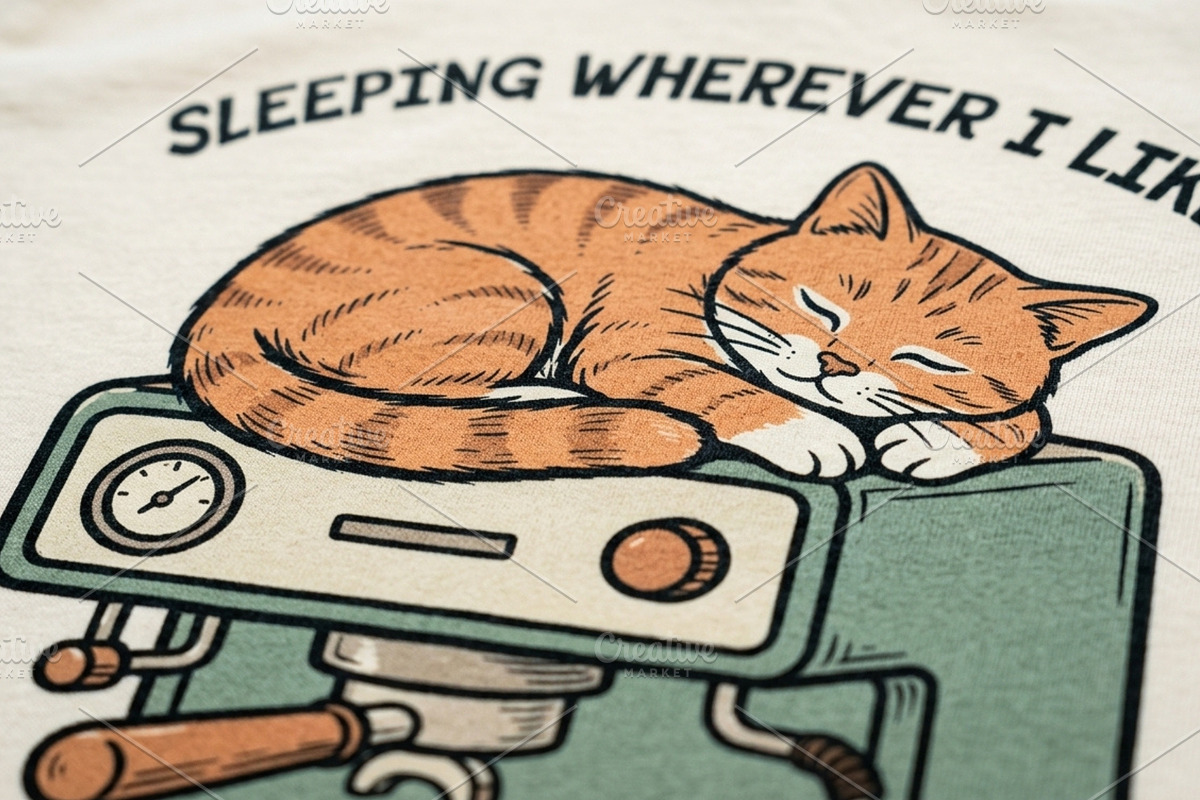 Cat sleeping, an Animal Illustration by Vectorlina (Photo 3 of 5)