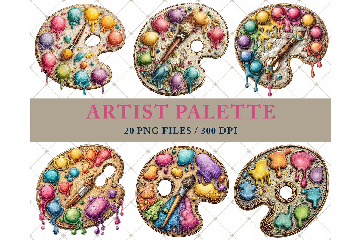 Artist Palette Clipart PNG, an Illustration by Memories By Lea (Photo 4 of 7)