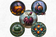 Fantasy Autumn Pumpkins, a Seasonal Illustration by ThatsDesignArt (Thumbnail 13 of 14)