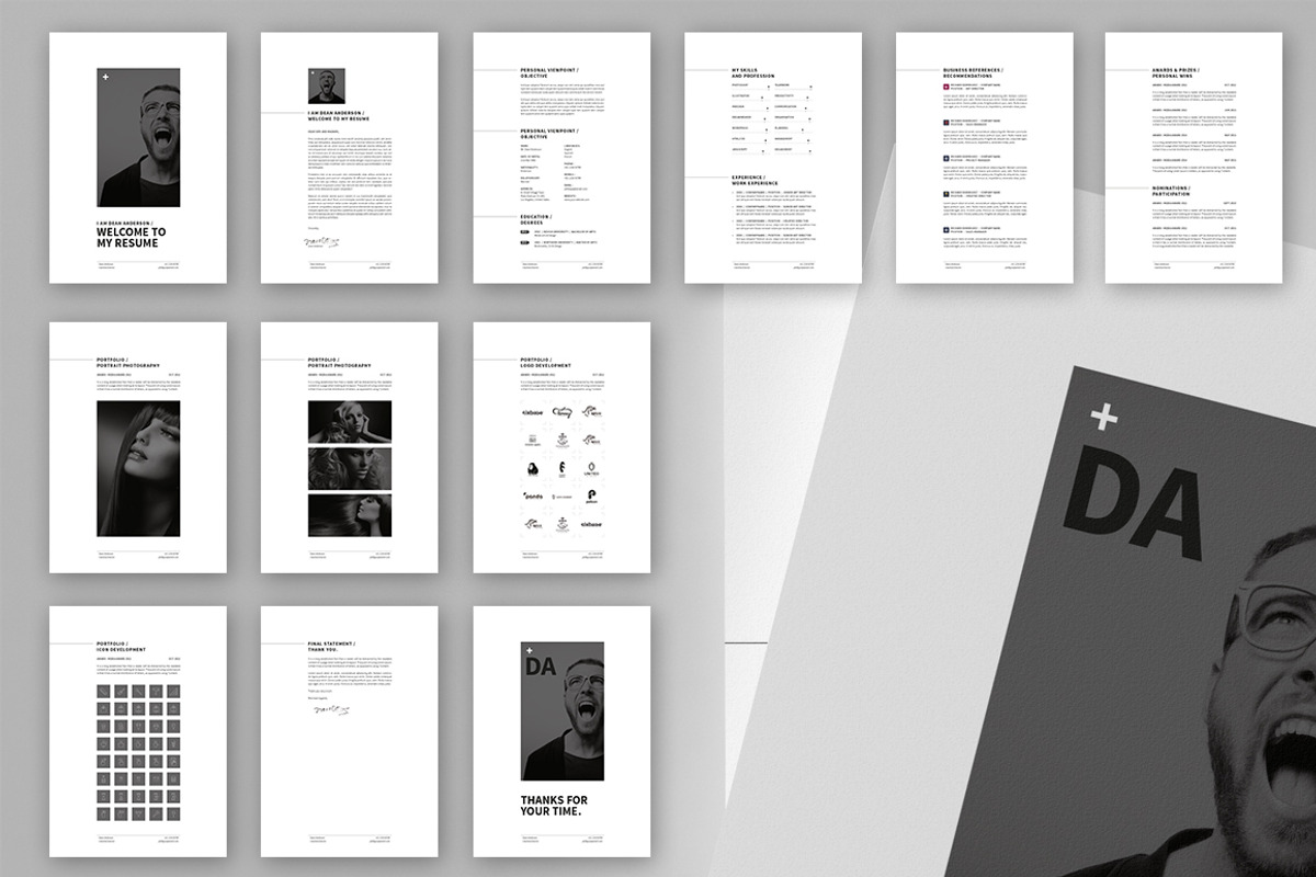 12 Pages - Minimal Resume CV, a Resume Template by Egotype (Photo 2 of 5)