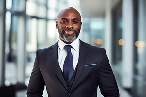 Portrait of a Smiling Black, a Business Photo by Lermont51