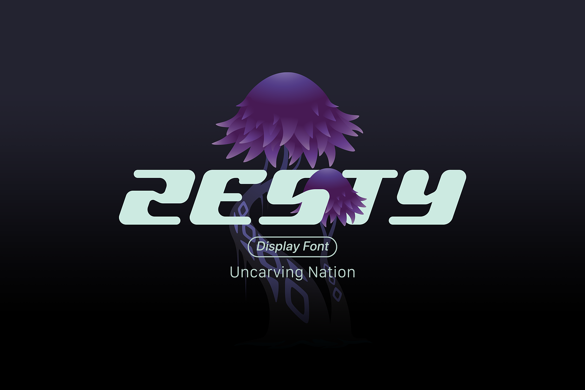 Zesty - Display font, a Font by Uncarving (Photo 1 of 9)