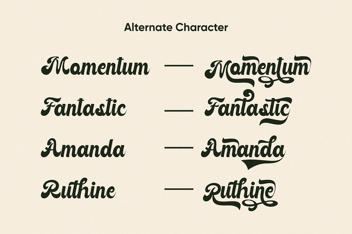Rateline - Retro Script Font 2 Style, a Script Font by Essentials Studio (Photo 7 of 15)