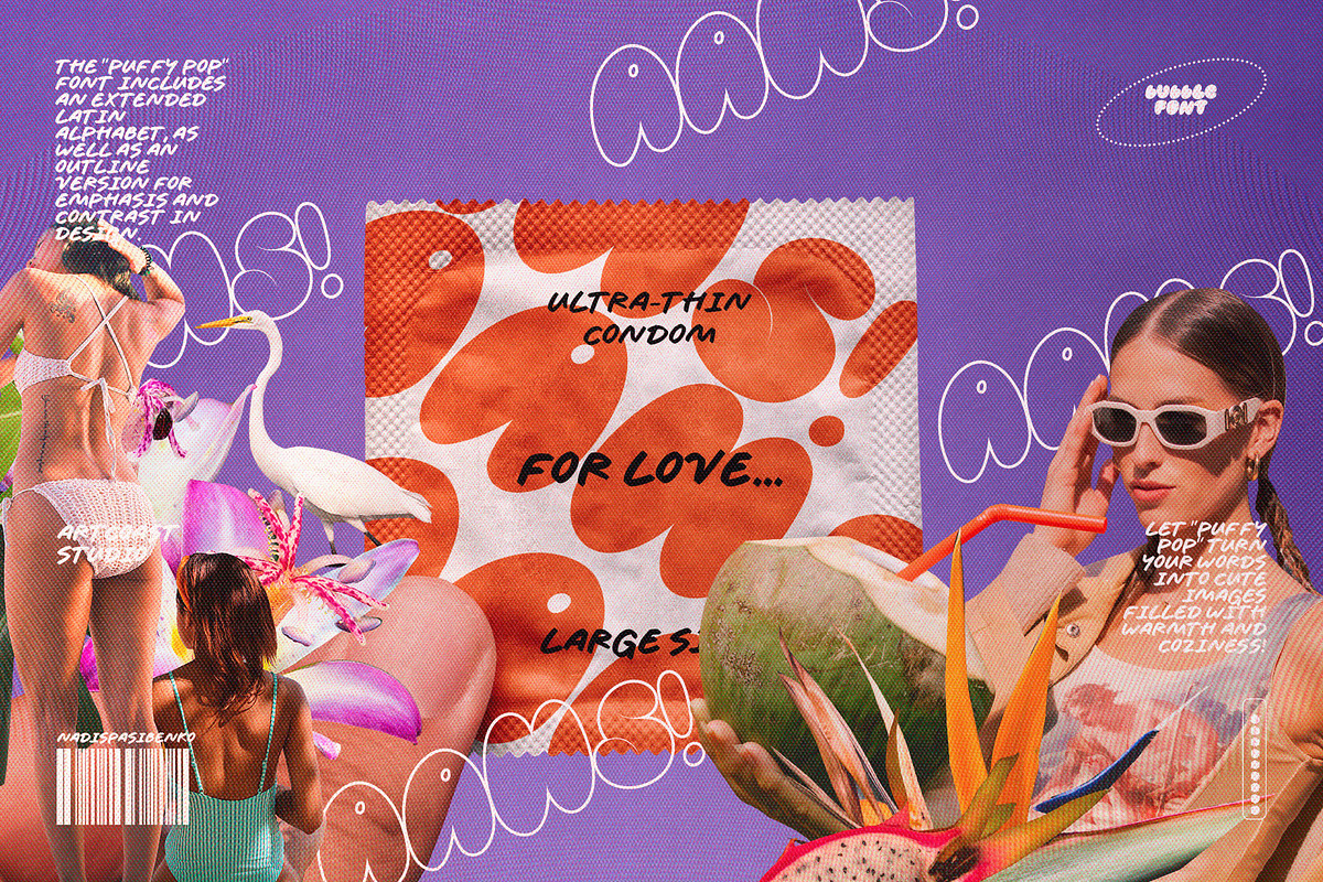 PUFFY POP BUBBLE FONT DUO, a Handwritten Font by Artcoast Fonts (Photo 5 of 12)