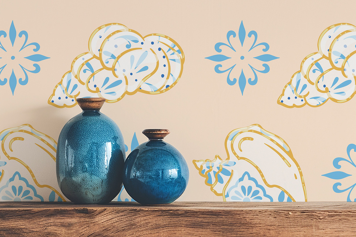 Azulejo Portuguese Shells, a Pattern Graphic by Carpet Tapete Pretzel (Photo 15 of 24)