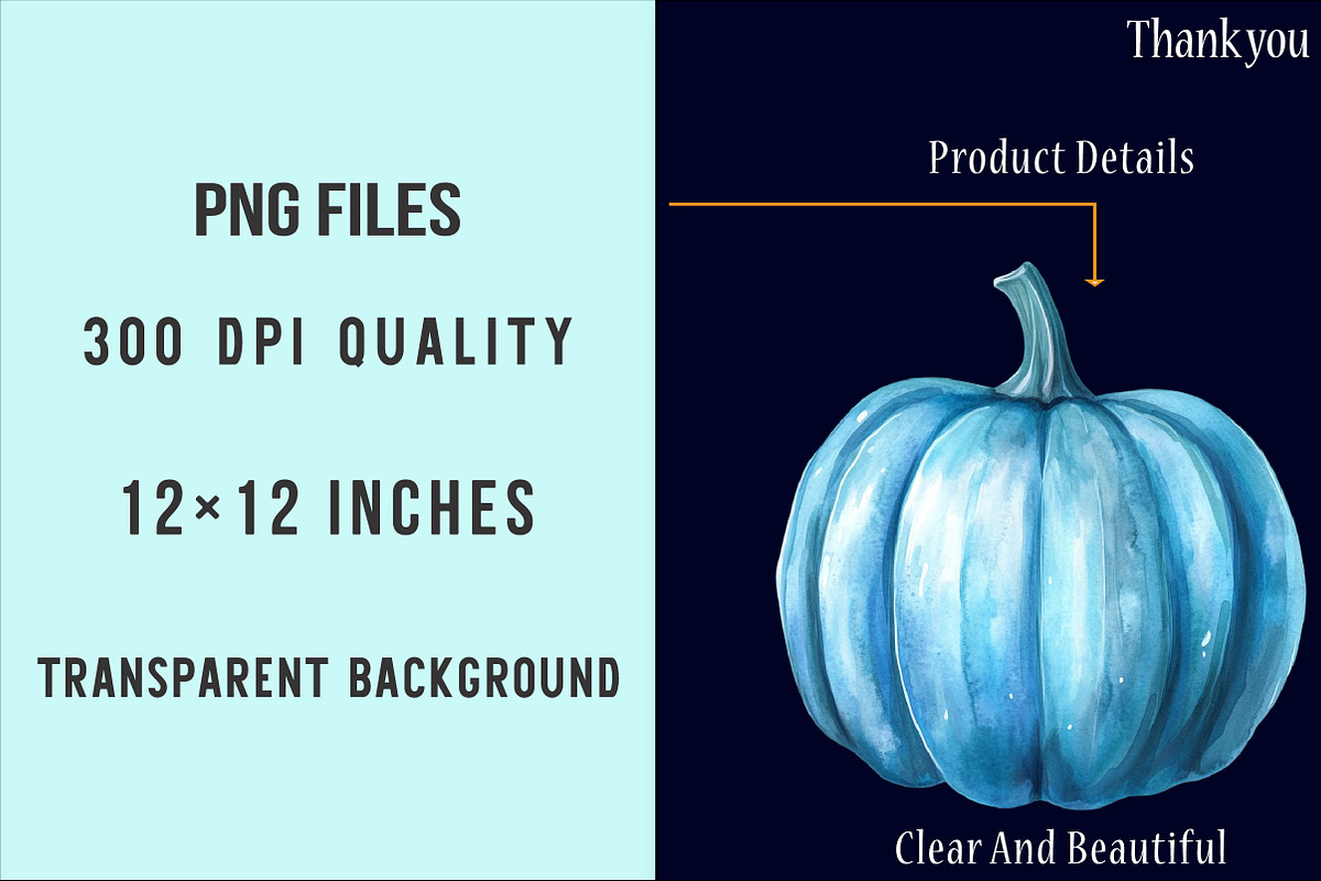Watercolor Pastel Pumpkin Clipart, an Illustration by SinaCreation (Photo 4 of 5)