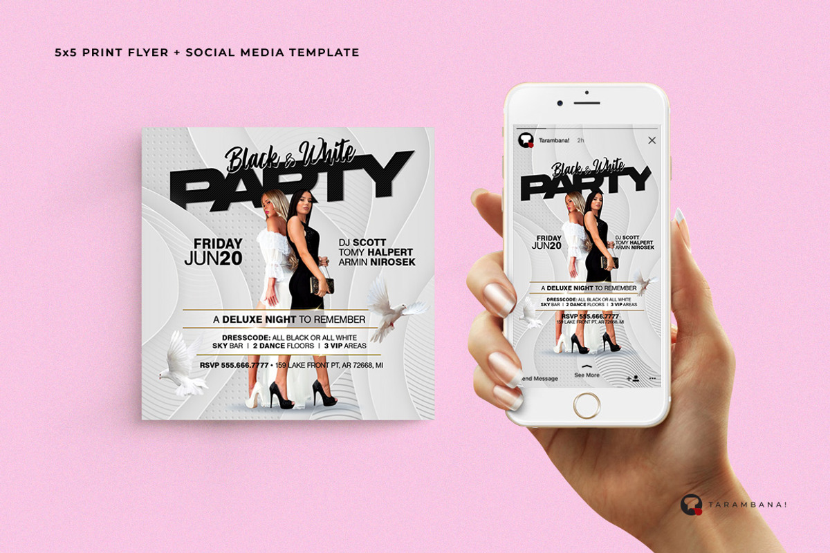 Black & White Party Flyer, a Flyer Template by Plan B (Photo 1 of 3)