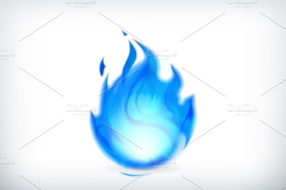 Blue Fire Vector Icon