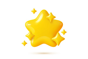 3d star icon with twinkles, an Object Illustration by Buch&Bee