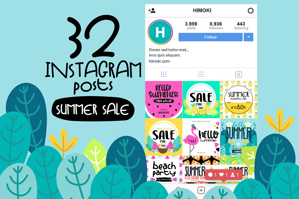 32 Instagram post-SUMMER sale, a Social Media Template by himoki (Photo 1 of 3)