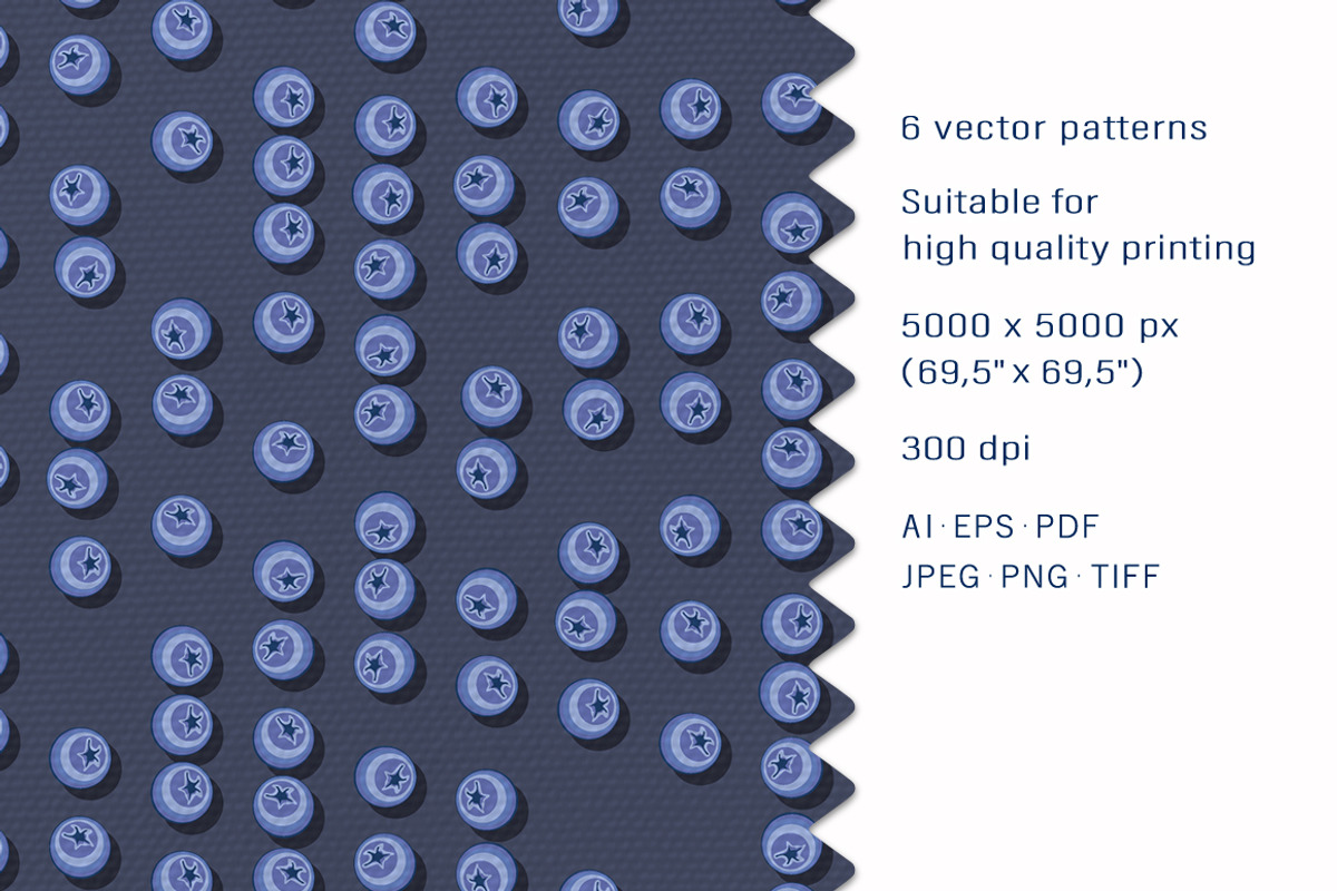 Blueberry stripes- Set patterns, a Pattern Graphic by Yummy (Photo 2 of 9)