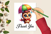 Funny Owl Isolated Clipart, an Illustration by CraftArtStudio (Thumbnail 5 of 5)