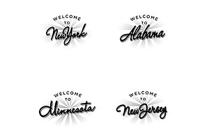 US States Invitation Vector Template