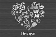 Hand drawn sport doodle set +bonus, an Illustration by Hala (Thumbnail 2 of 5)