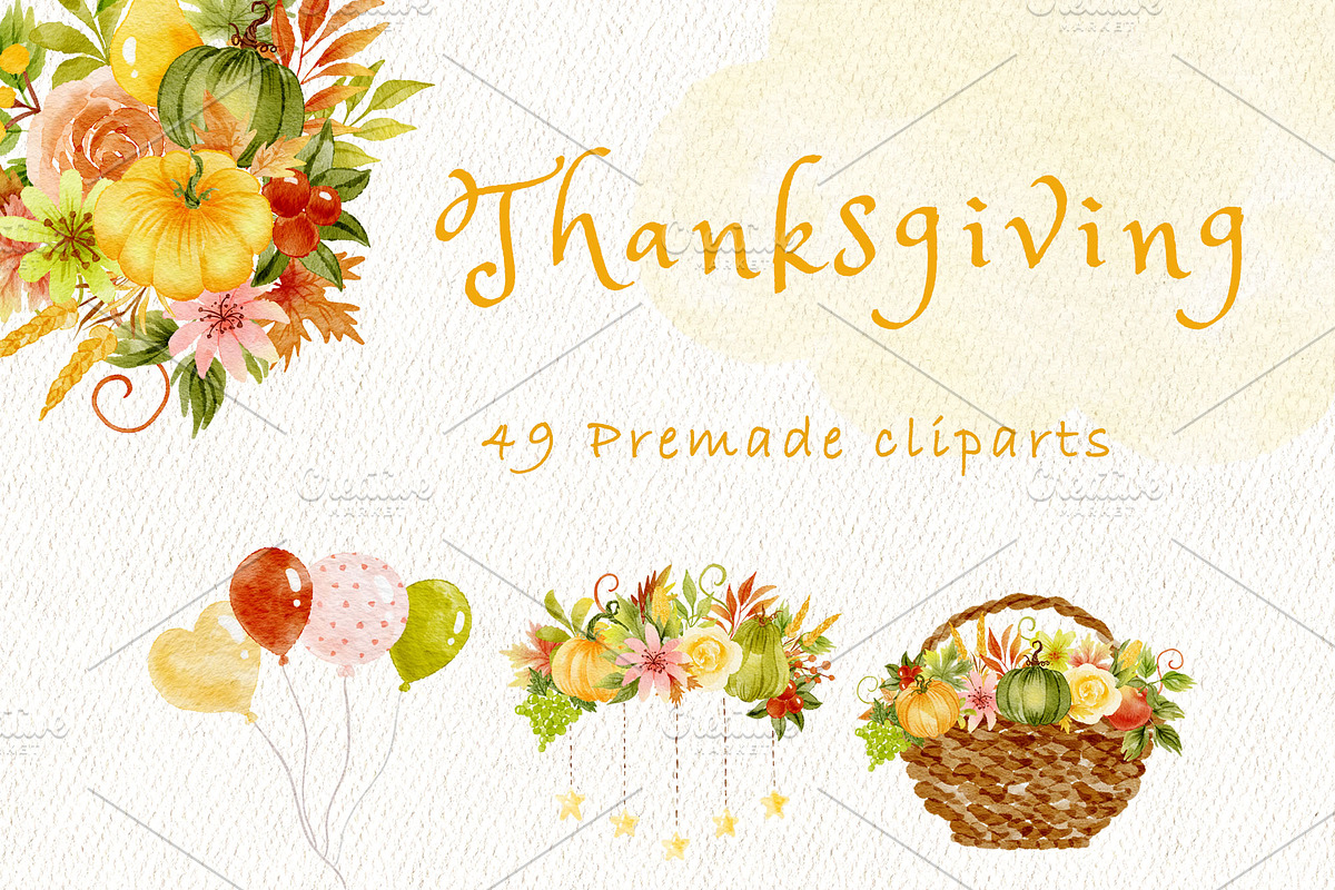 Autumn Thanksgiving clipart, a Decorative Illustration by heyiamalice (Photo 4 of 13)