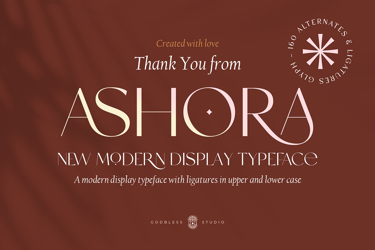 Ashora - Display Typeface, a Sans Serif Font by Godbless Studio (Photo 16 of 16)