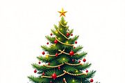 Christmas Tree on a White Background, an Illustration by Amazin_art (Thumbnail 8 of 9)