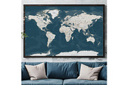Vector World Map - Large&Detailed, a Decorative Illustration by PorcuPen Works (Thumbnail 8 of 8)