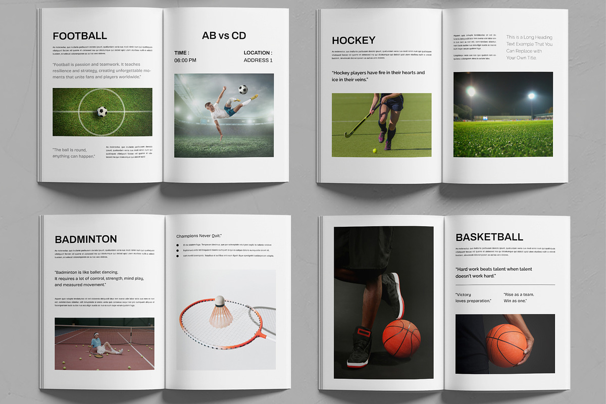 Sports Magazine Design Layout preview 3