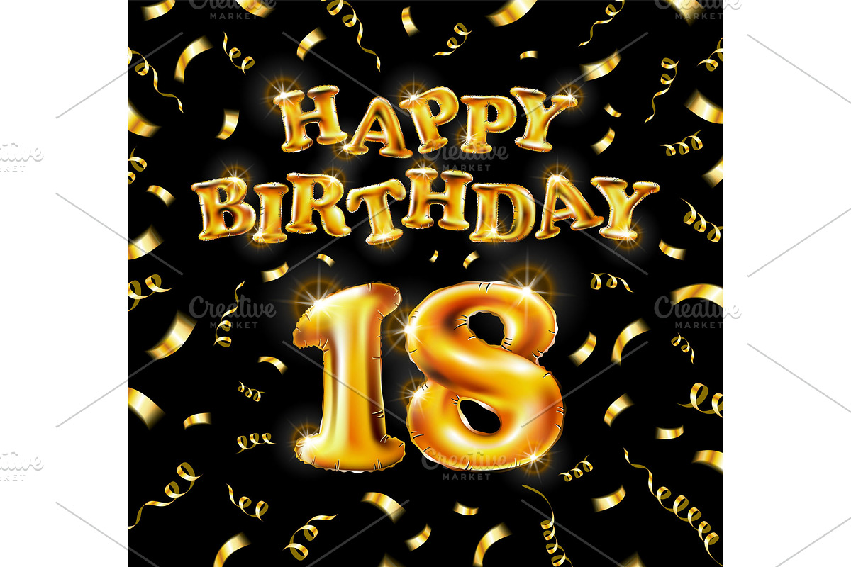 Happy Birthday 18 gold eighteen art, an Object Graphic by Rommeo79 (Photo 5 of 5)