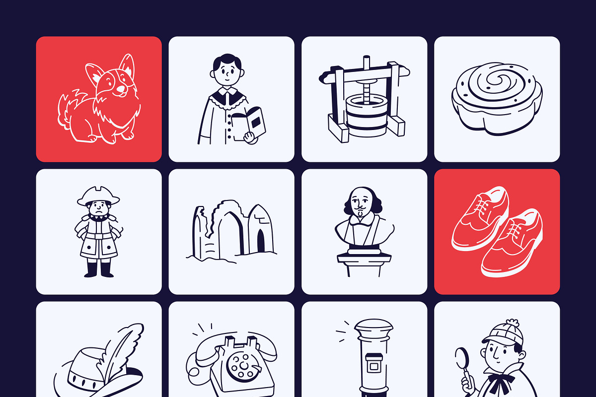 English Doodle Icon, an Outline Icon by Vectors Market (Photo 8 of 8)