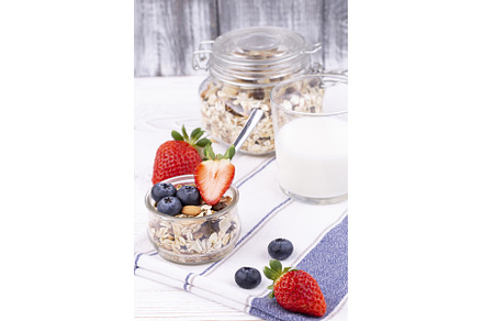 Healthy breakfast with granola and, a Food & Drink Photo by Diary of impressions