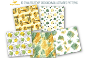 Seamless green and yellow patterns, a Pattern Graphic by Winged Graphics (Thumbnail 3 of 4)