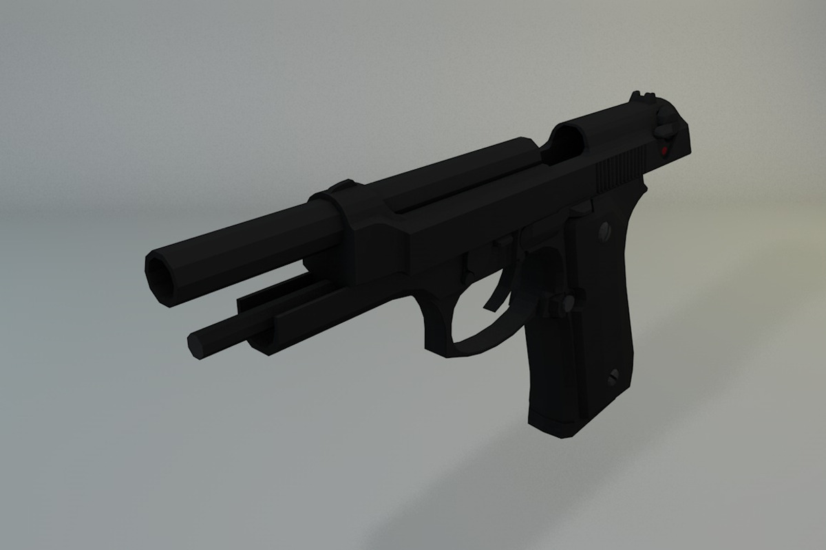 Low Poly Beretta M9, an Object 3D Model by CreativeeArt (Photo 5 of 9)